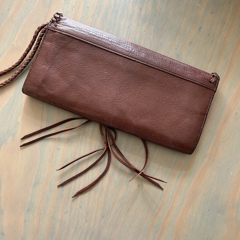 Banana Republic Brown Genuine Leather Snap and Zippered Wallet Wristlet - Picture 5 of 5